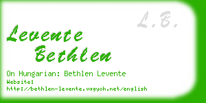 levente bethlen business card